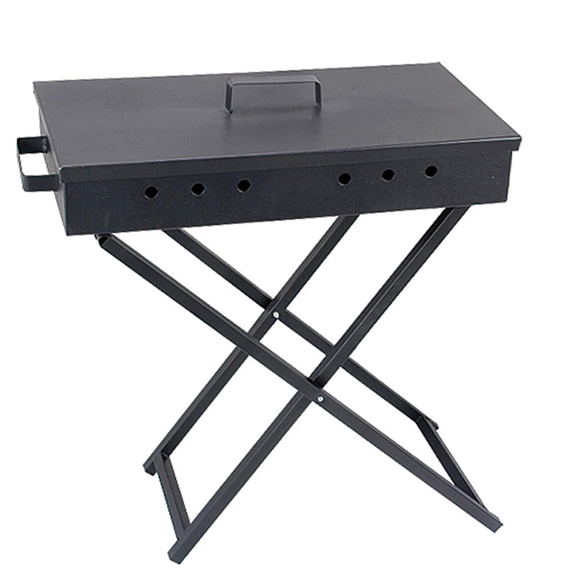 Parrilla de barbacoa en forma de X portátil plegable de acero inoxidable
