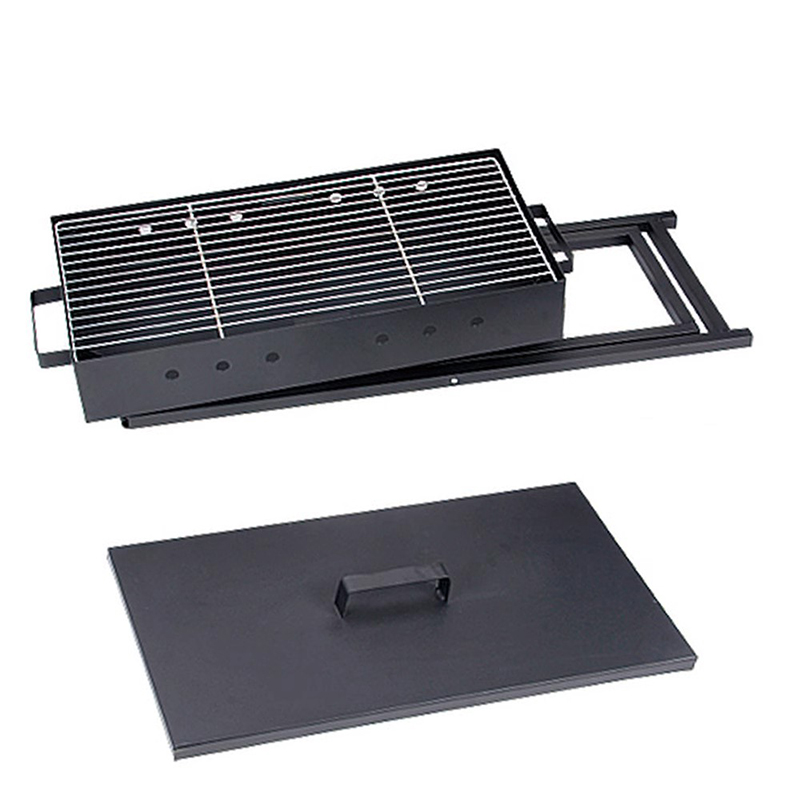 Parrilla de barbacoa en forma de X portátil plegable de acero inoxidable