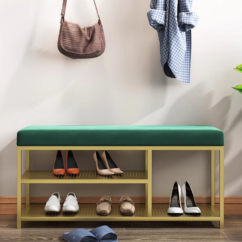 Taburete para zapatos con partición estilo puerta de entrada sencilla