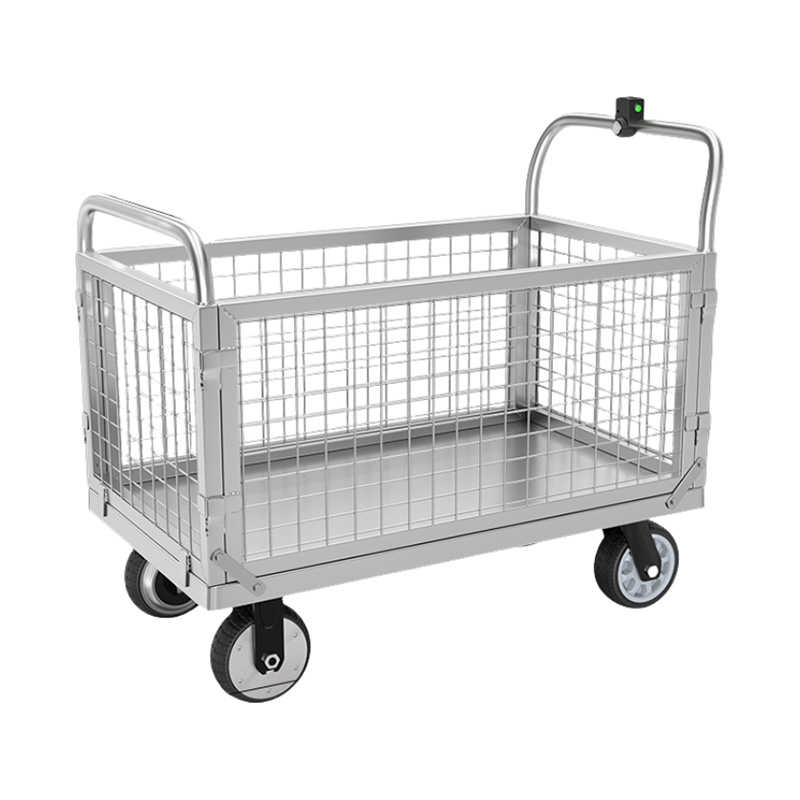 Carro eléctrico con valla descubierta.