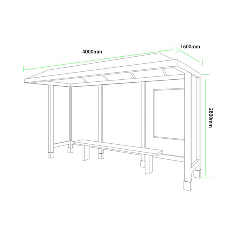 AH-2768 Parasol y cobertizo de autobús resistente a la lluvia
