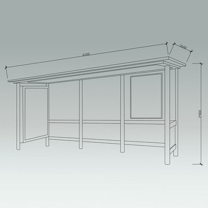 AH-2766 Marquesina de autobús fácil de instalar