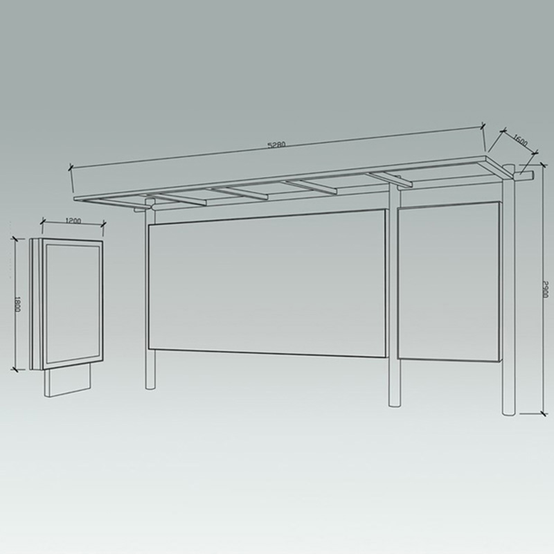 AH-2760 Marquesina de autobús de superficie fácil de limpiar