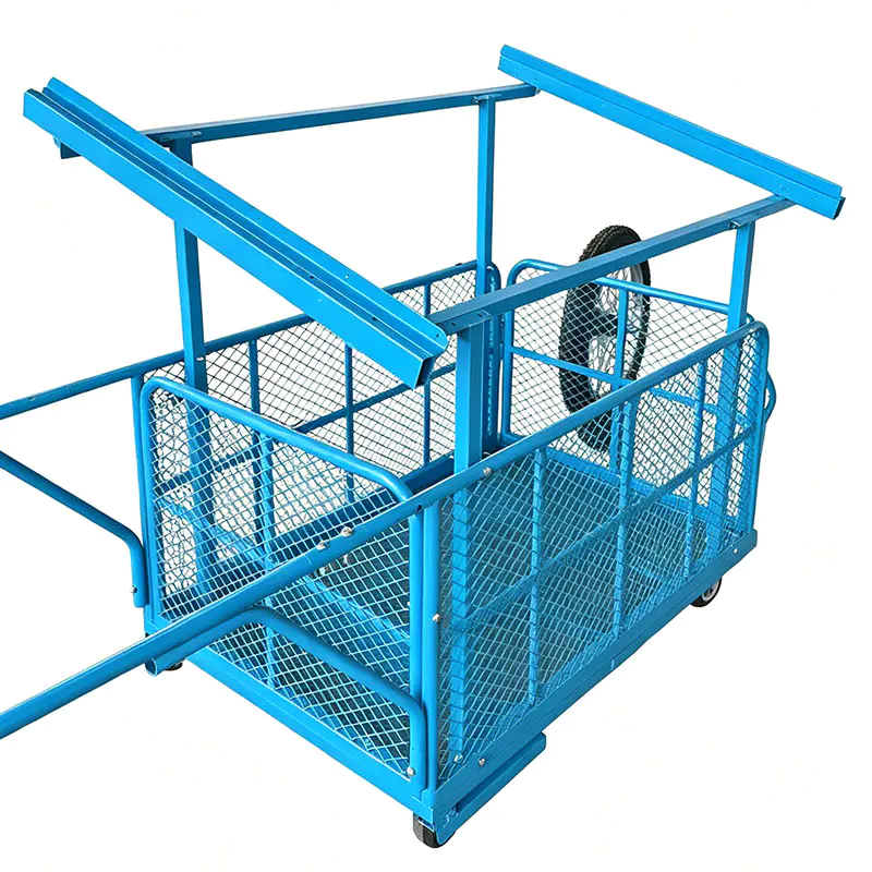 Carro plegable de metal con bomba de agua solar