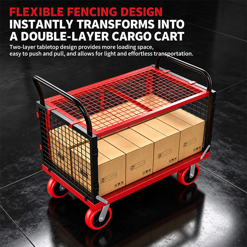 Ideal completamente plegable de la carretilla de la jaula del carro del transporte de la malla para el almacenamiento de Warehouse