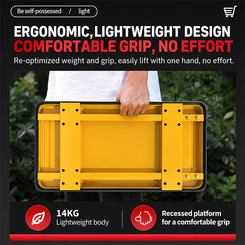 Carro de plataforma plegable para trabajo pesado con viga de carga