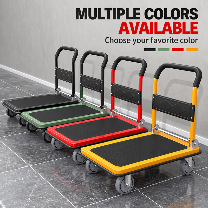 Carro de plataforma plegable para trabajo pesado con viga de carga