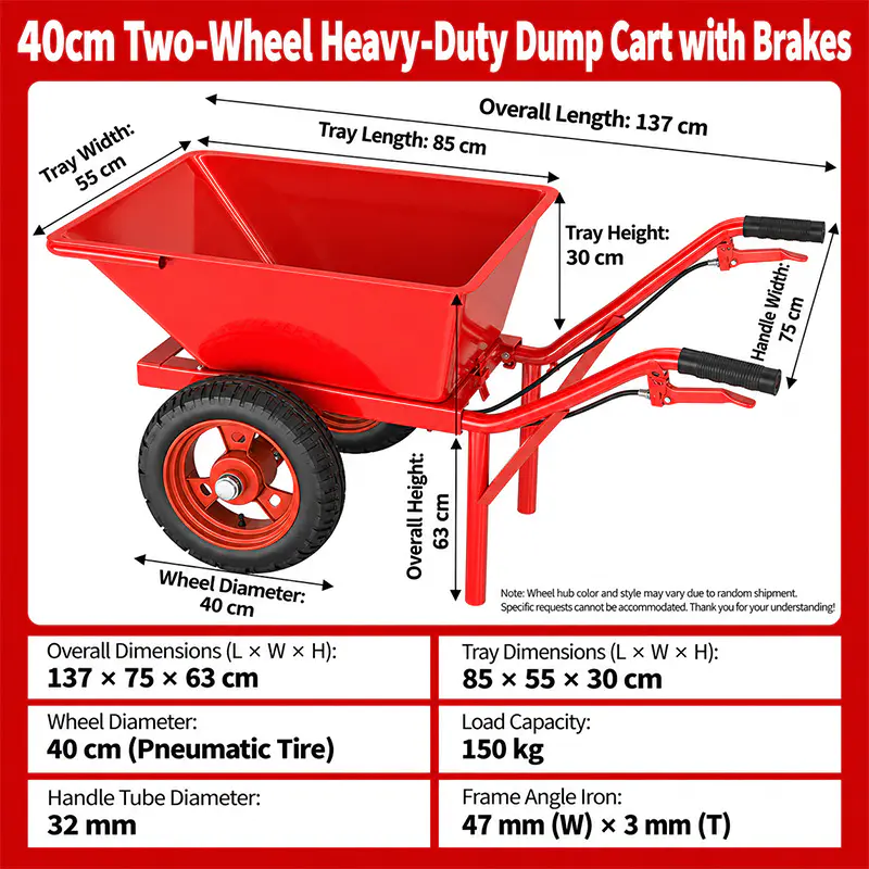 Heavy-Duty Single-Wheel Wheelbarrow